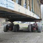 This dual set of wheels are under the west end of the bridge.